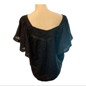 Pretty black embroidered top